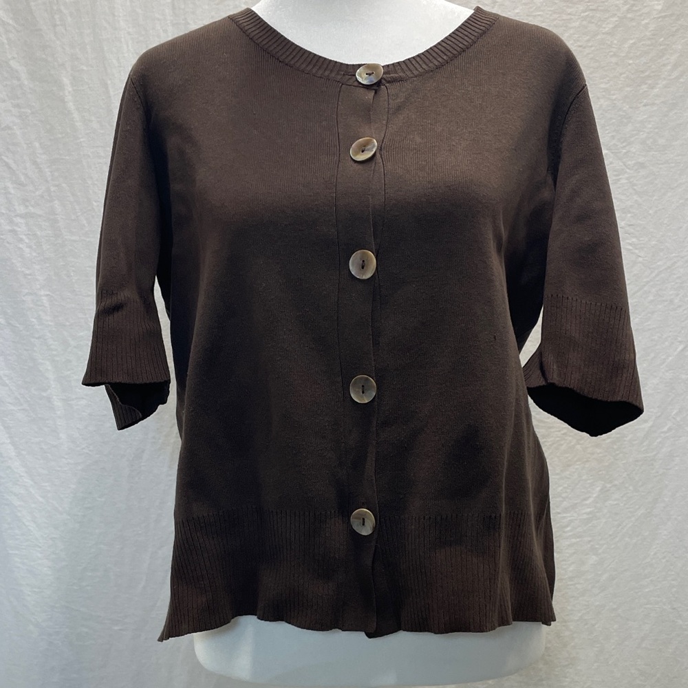 Chico's Rich Brown Silk Blend Top